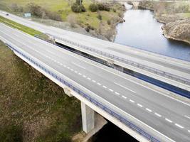 Transport concept with bridges aerial view photo