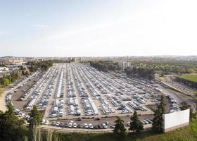 Parked vehicles aerial view background photo