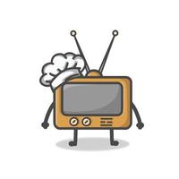 Ejemplo lindo del diseño de la plantilla del vector del emoticon de la historieta plana del personaje de tv