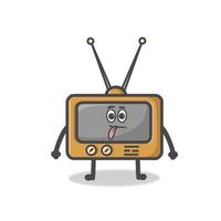 Cute TV Character Flat Cartoon Emoticon Vector Template Design Illustration