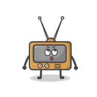 Ejemplo lindo del diseño de la plantilla del vector del emoticon de la historieta plana del personaje de tv