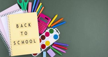 Back to school background with school supplies background