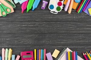 Back to school background with school supplies background photo