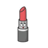 Cute Lipstick  Character Flat Cartoon Vector Template Design Illustration