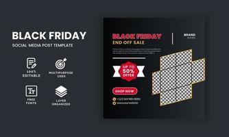 Modern Black Friday Sale Social Media Post Template Design vector