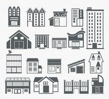 Building Icons isolated on  background vector