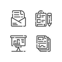 Vector illustration of email clipboard presentation document line icon