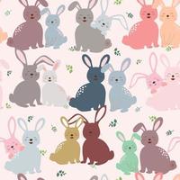 Cute bunny in colorful tone seamless pattern for kid product, fashion, fabric, textile, print or wallpaper vector