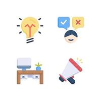 Vector illustration of idea decision making office megaphone flat icon