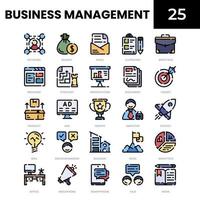 Business management lineal color icon vector