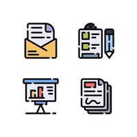 Vector illustration of email clipboard presentation document lineal color icon