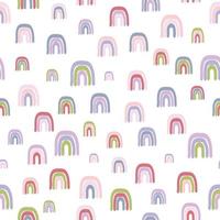 patrón de vector transparente con arco iris dibujados a mano sobre fondo blanco textura de estilo infantil creativo para envolver tela papel tapiz textil ropa el diseño de patrón de superficie