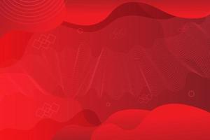 Abstract red background with wavy lines effect vector