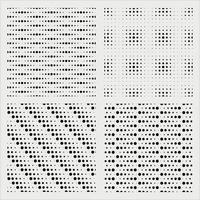 Seamless monochrome polka dot pattern set vector