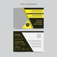 Fitness Postcard Design vector