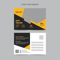 Fitness Gym Postcard vector