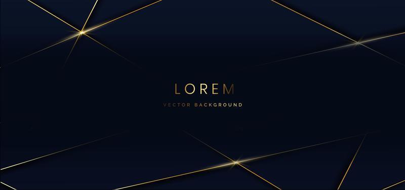 Abstract dark blue luxury background with golden line diagonal