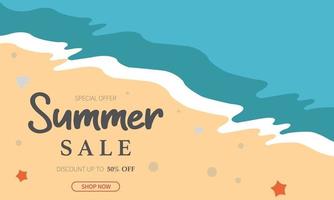 Summer Sale Template Beach Wave vector