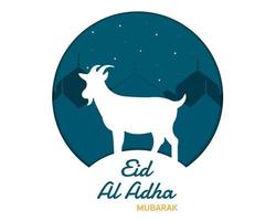 Eid Al Adha Goat Mosque Paper vector