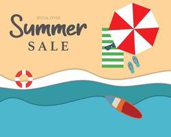 Summer Sale Beach Template Vector