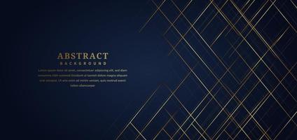 Abstract striped lines gold color on dark blue background Luxury style vector