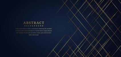 Abstract striped lines gold color on dark blue background Luxury style vector