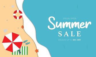 Summer Sale Discount Beach Template vector