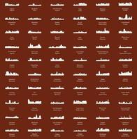 Set of 60  City Silhouettes from Africa vector