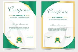 green certificate template design vector