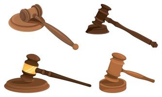 Set of different judges gavels vector