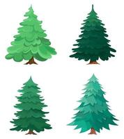 Set of different conifer trees vector