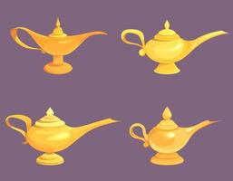 Set of different magic lamps vector