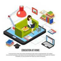 Online Education Isometric Concept Vector Illustration