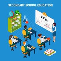 Isometric Education Concept Vector Illustration