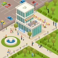 Urban Architecture Isometric Composition Vector Illustration