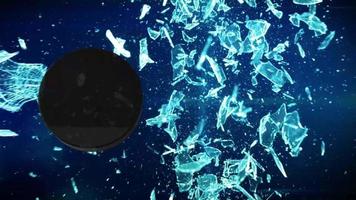 disco de hockey rompiendo vidrio video