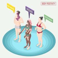 Body Positivity Movement Composition Vector Illustration