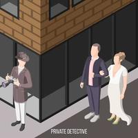 Private Detective Isometric Background Vector Illustration