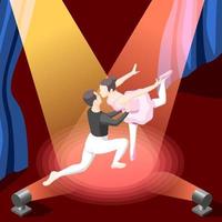 Illustration Of Couple Dancing Ballet Vector Illustration