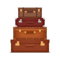 Stack Of Vintage Suitcases Vector Illustration