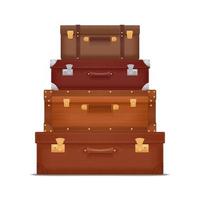 Stack Of Vintage Suitcases Vector Illustration