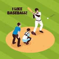 Baseball Isometric Illustration Vector Illustration