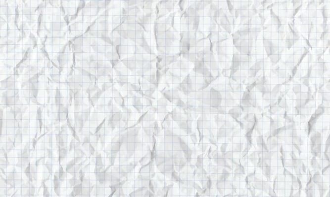 Crumpled squared paper Textured with shadows background Vector stock illustration