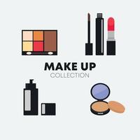 Pair Of Make Up Cosmetic Collection Flat Vector