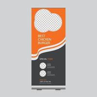 Roll up banner design template for resturant food business vector