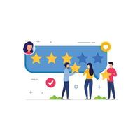 Feedback and giving rating design concept for customer satisfaction vector illustration