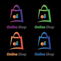 Online shop logo images vector