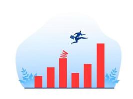 businessman jumping to growth graph with springboard concept vector