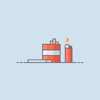 Cigarettes and lighter vector icon illustration