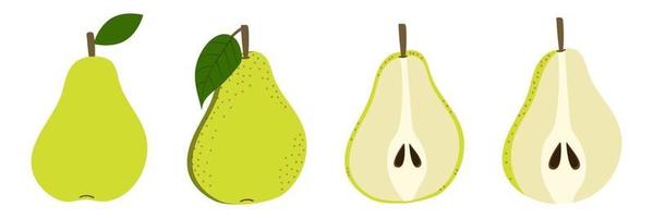 Pear green Cartoon flat style vector